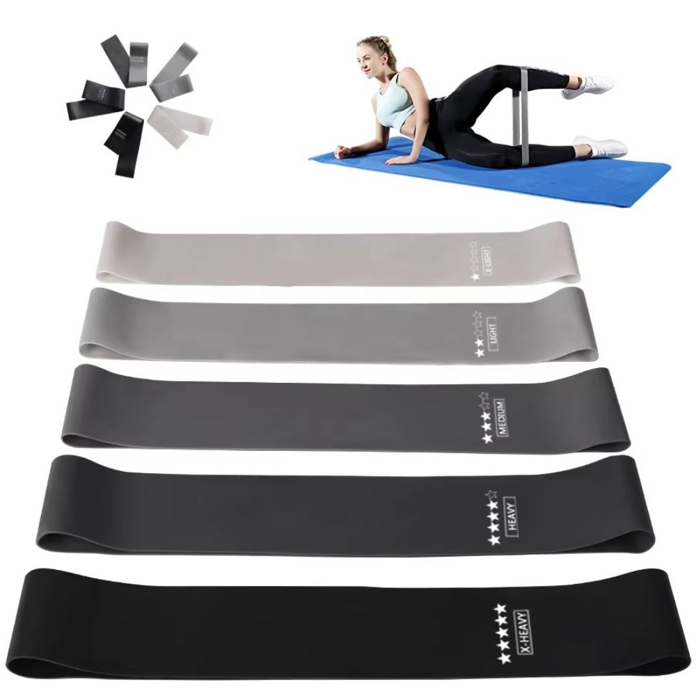 Pilates Yoga Board - 5Pcs TPE Fitness Resistance Bands Stretching