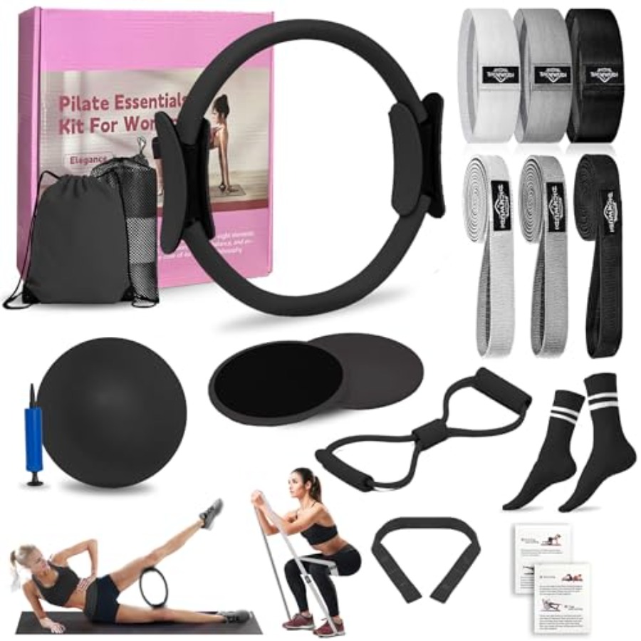 Pilates Yoga Ring Exercises - Home Pilates Kit for Women: Fabric