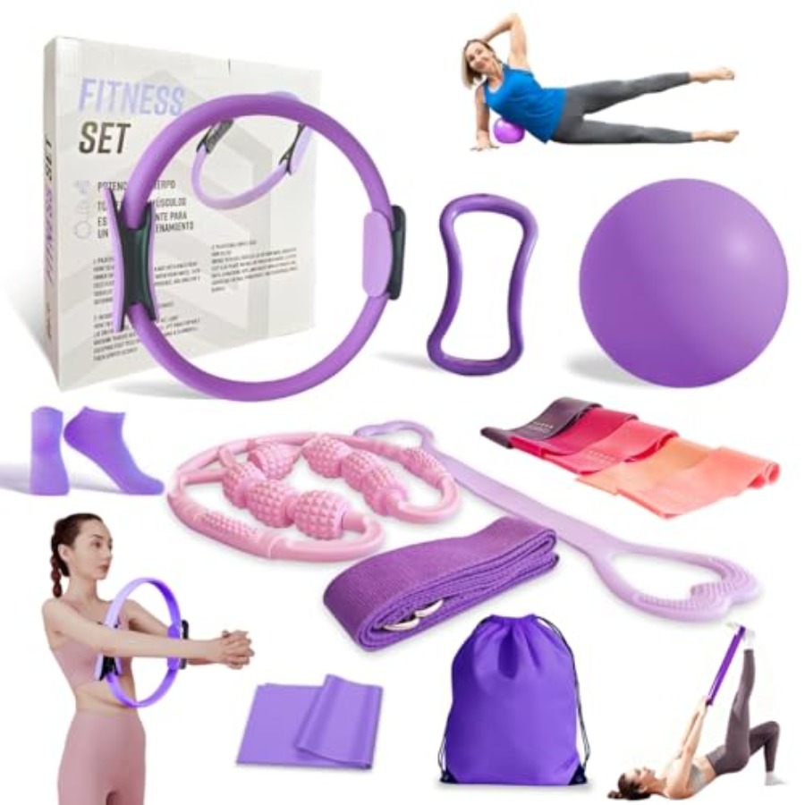 Pilates Yoga Ball Workout - Home Workout Pilates Kit for Women,