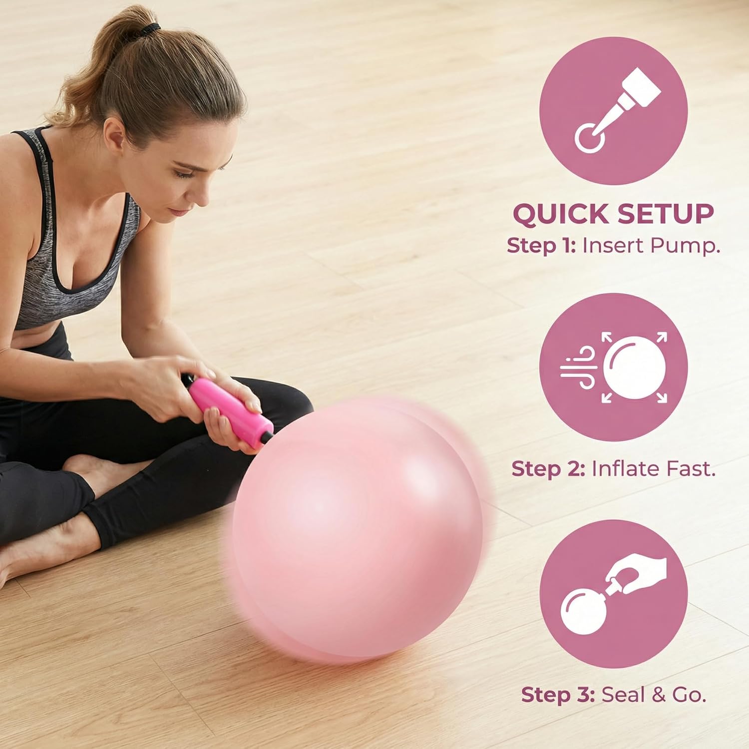 Pilates Ball 9 Inch Pink Exerc - Pilates Yoga Ball Workout review and price