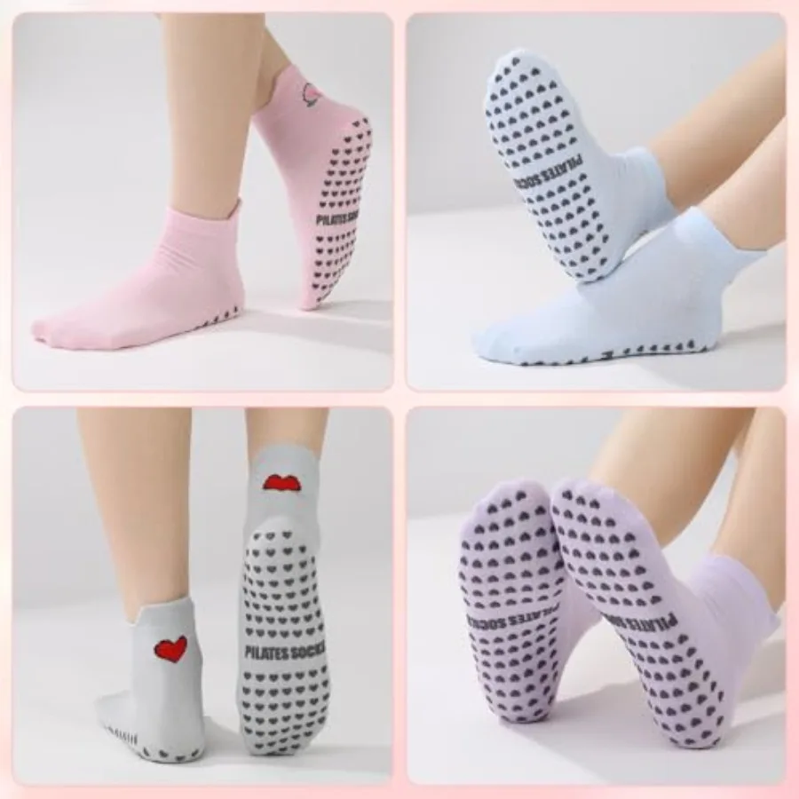 6 Pairs Pilates Socks with Gri - Pilates Yoga Barre review and price