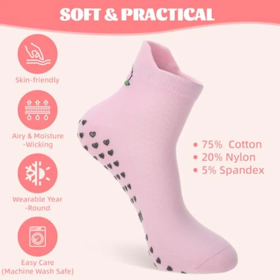 6 Pairs Pilates Socks with Gri - Pilates Yoga Barre review and price