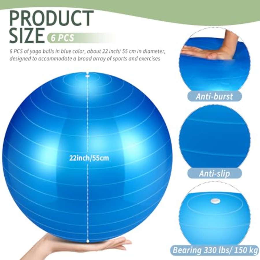 6 Pack Exercise Ball Bulk Infl - Pilates Yoga Ball Workout review and price