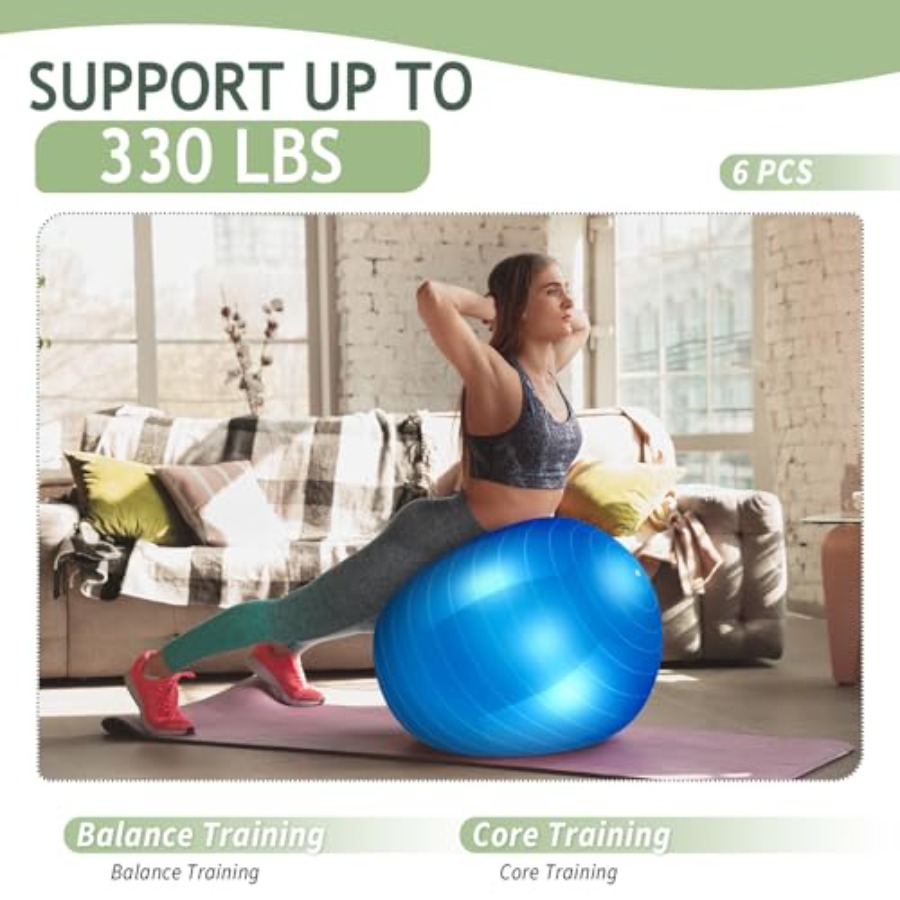 6 Pack Exercise Ball Bulk Infl - Pilates Yoga Ball Workout review and price