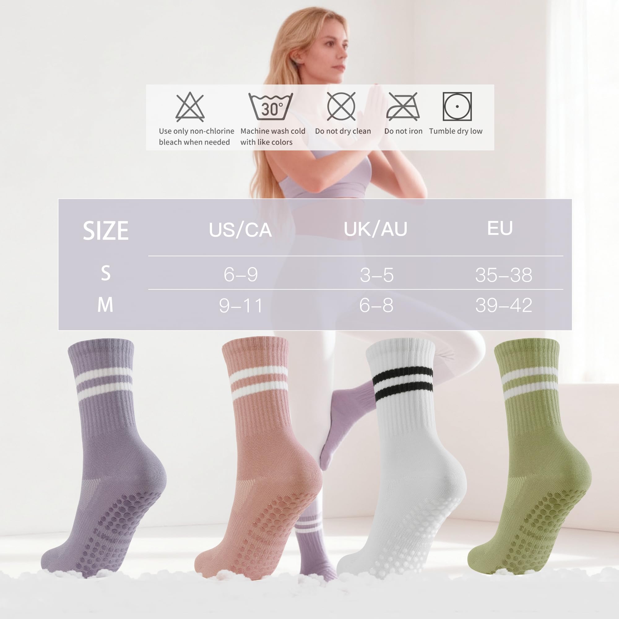 4 pairs BUDERMMY Pilates Socks - Pilates Yoga Barre review and price