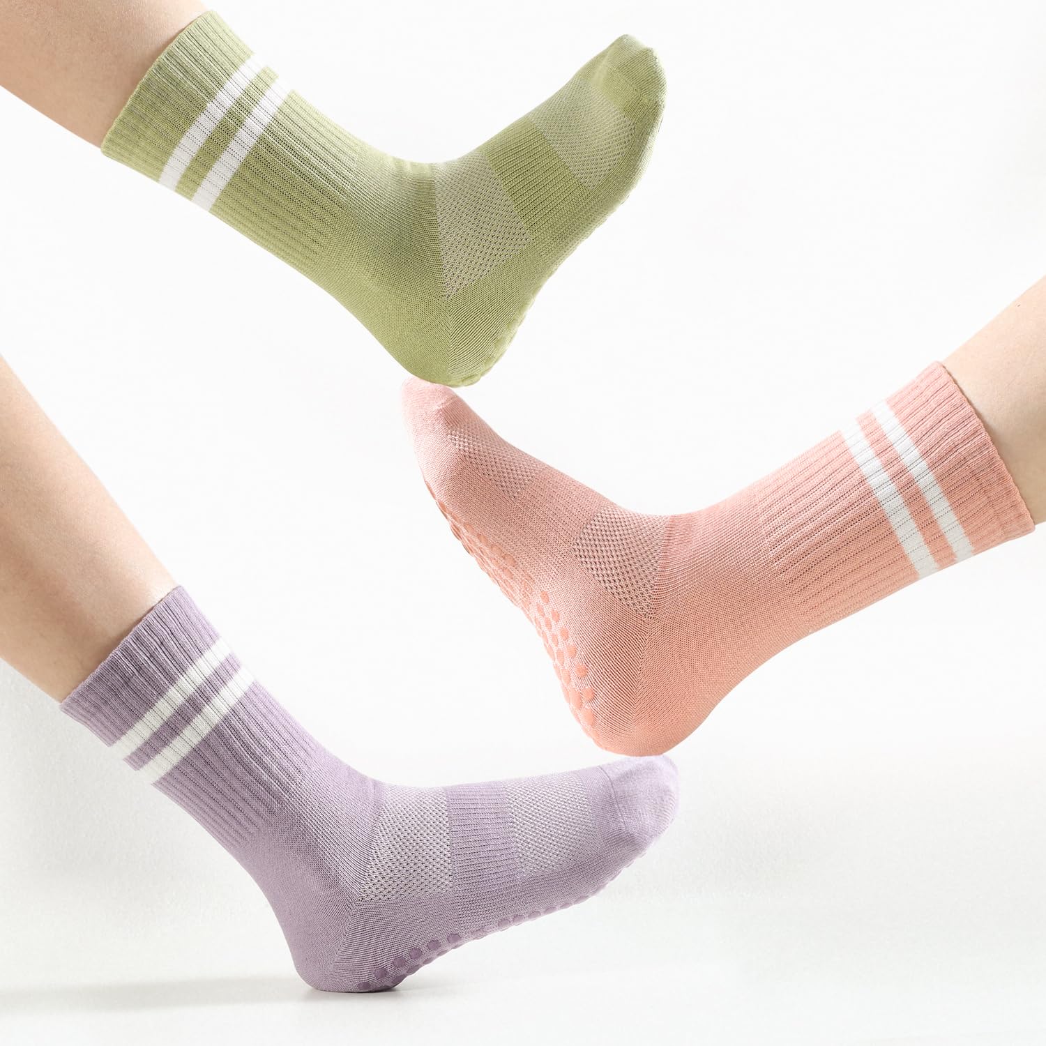 4 pairs BUDERMMY Pilates Socks - Pilates Yoga Barre review and price