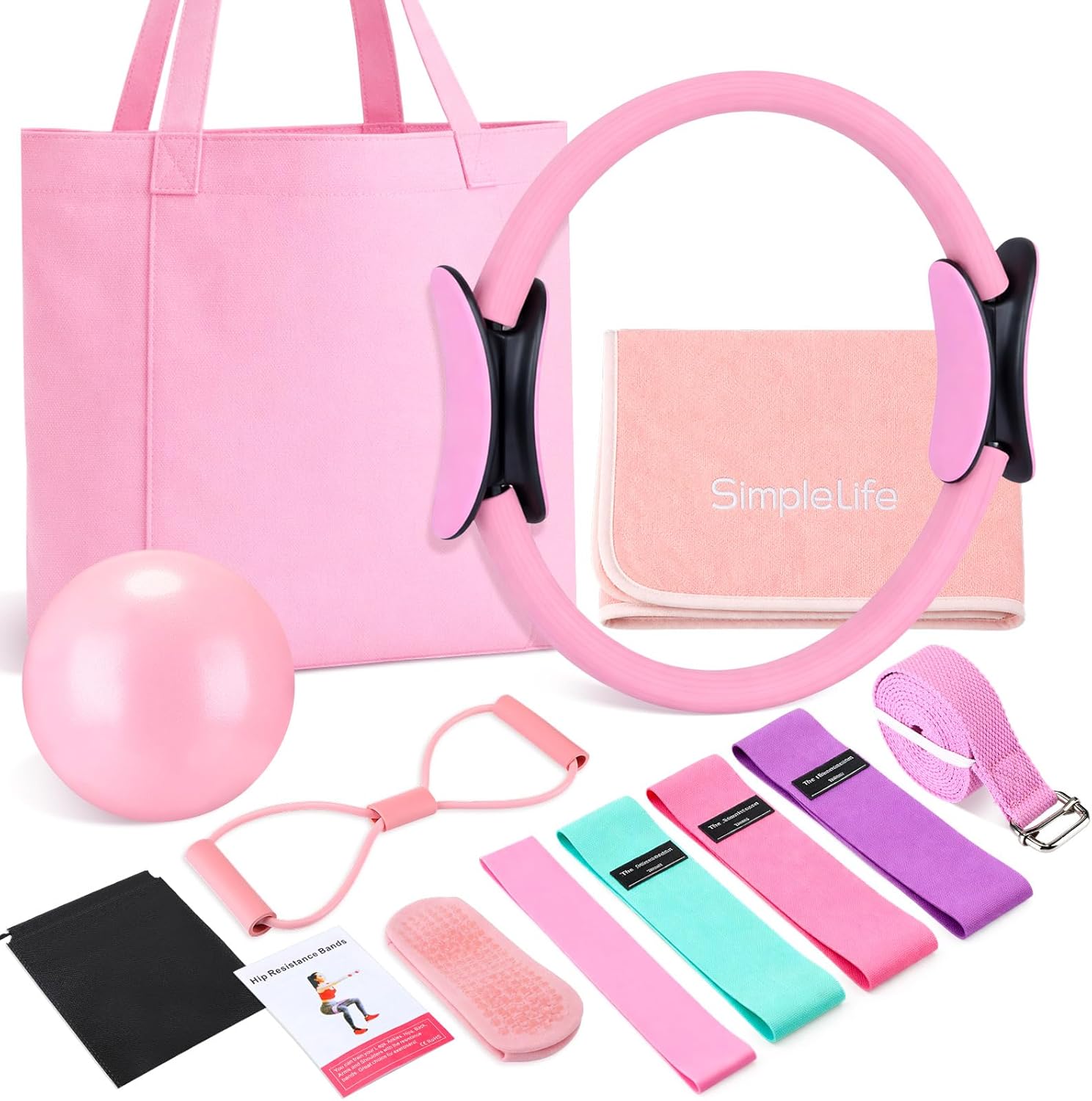 11 Pcs Pink Yoga Accessories S - Pilates Yoga Ball Workout review and price