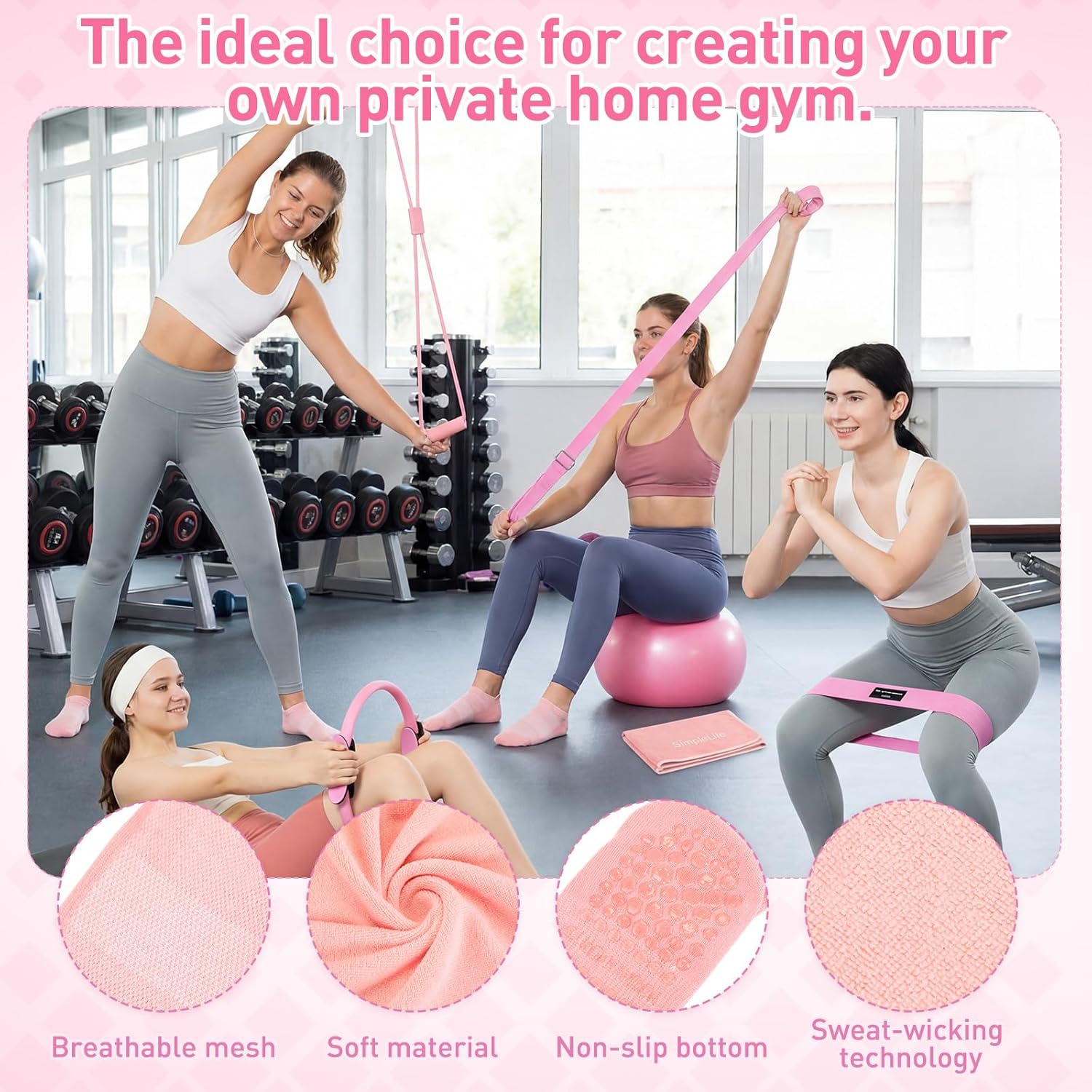 11 Pcs Pink Yoga Accessories S - Pilates Yoga Ball Workout review and price