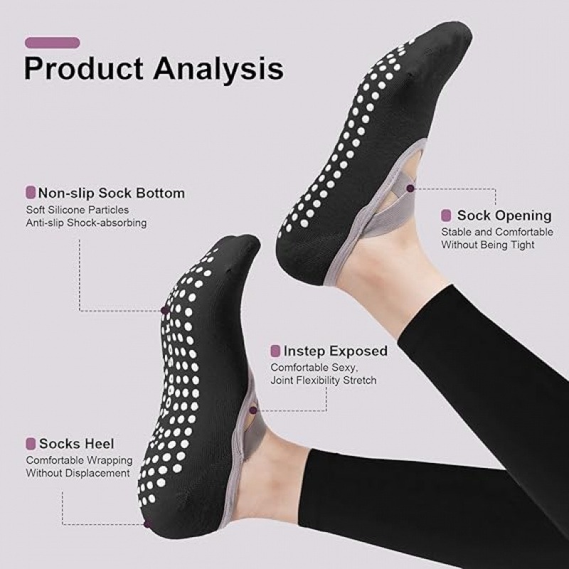 3 Pairs Mixed Color Yoga Socks - Pilates Yoga Barre review and price