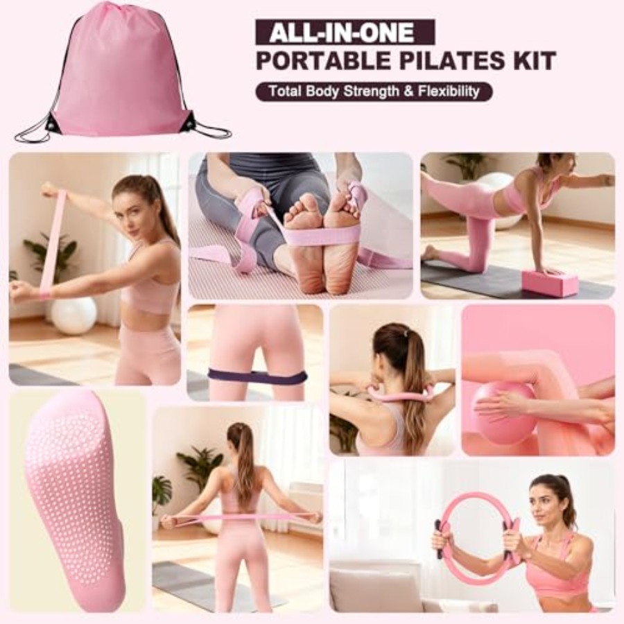 Pilates Ring Kit for Women wit - Pilates Yoga Ball Workout review and price