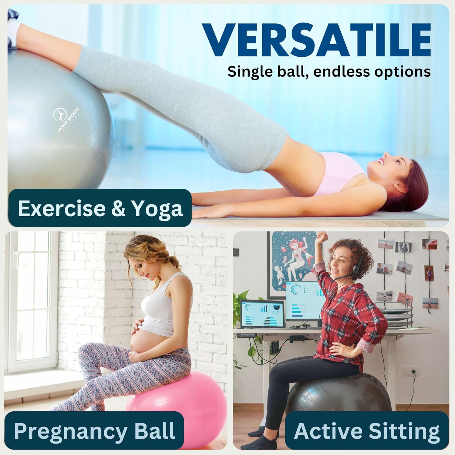 ProBody Pilates Exercise Ball, - Pilates Yoga Ball Workout review and price